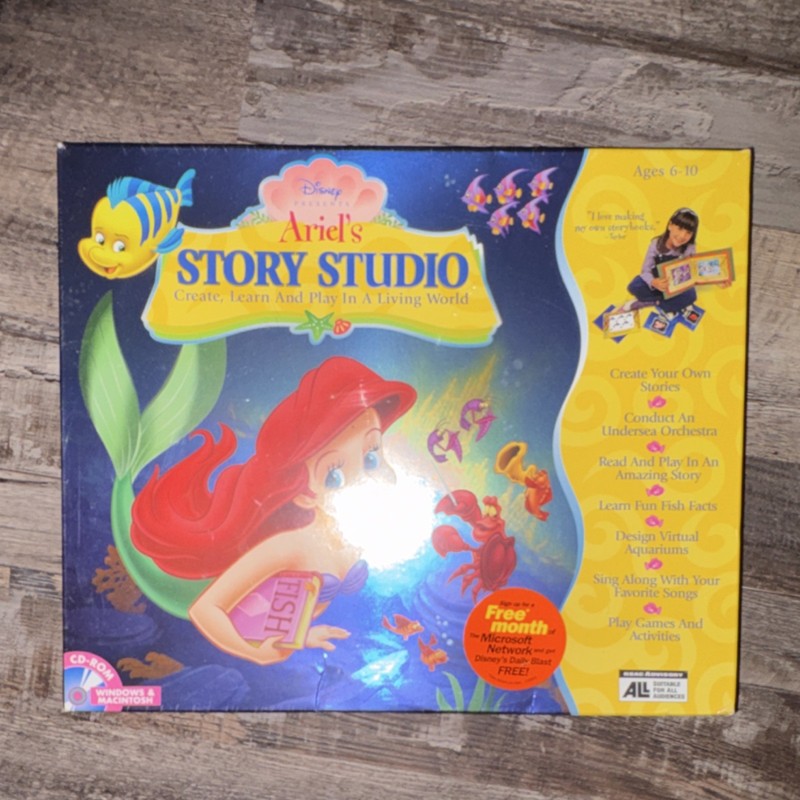 Disney Ariel’s Story Studio PC CD-ROM The Little Mermaid Ages 6-10