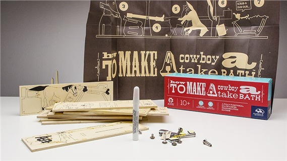 HOW TO MAKE A COWBOY TAKE A BATH – EDUCATIONAL GAME KIDS 3+ WOODEN PIECES NEW