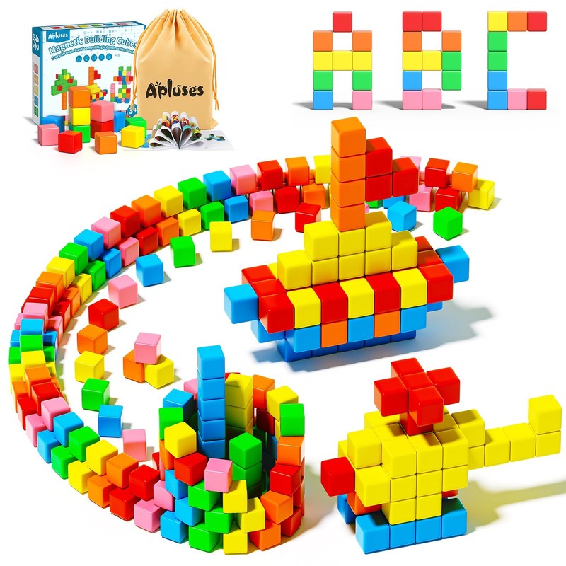 Apluses 42PCS Magnetic Blocks, Gifts for 3 1 Inch x 1 x 1 Inch, 6 Color