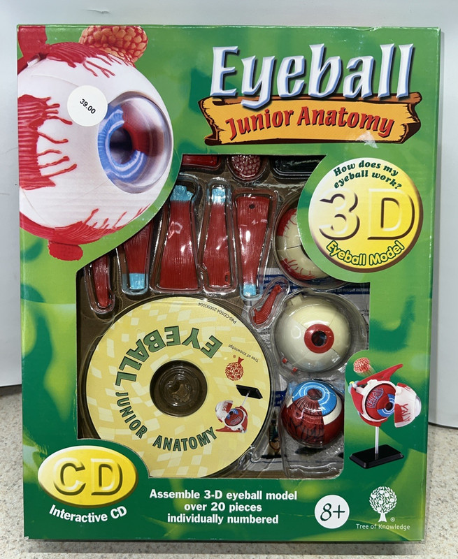 Eyeball Junior Anatomy Model Kit w/CD School Teaching Aid Eye. NEW IN BOX