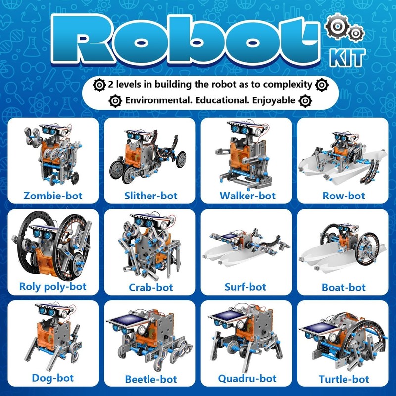 13-in-1 Solar Robot STEM Kit for Kids Ages 8-12, Science & Robotics Building Toy gallery