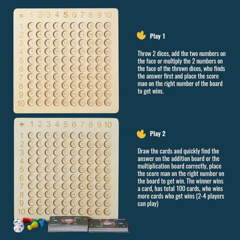 2 in 1 Wooden Montessori Multiplication Addition Board Game Montessori Toy Educa gallery