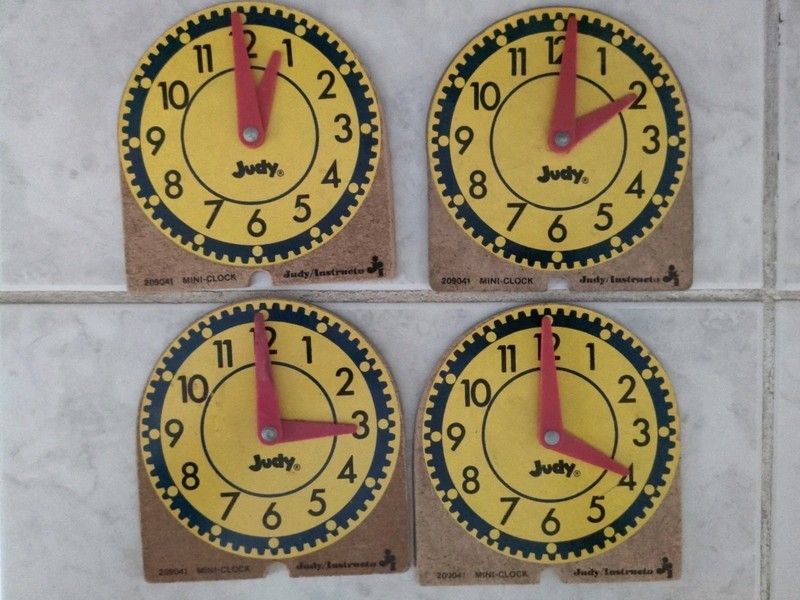 Lot Of 4 Original Vintage “Judy Clock” Judy/instructo Teaching Clock J209041