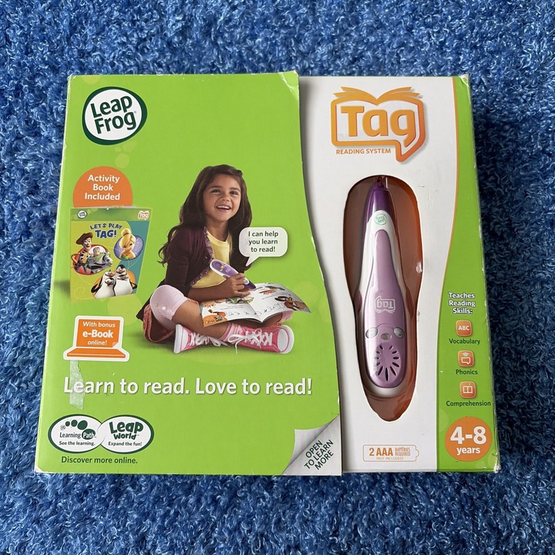 New LeapFrog TAG Reading System Purple Stylus Pen w/Activity Book Toy NIB Learn