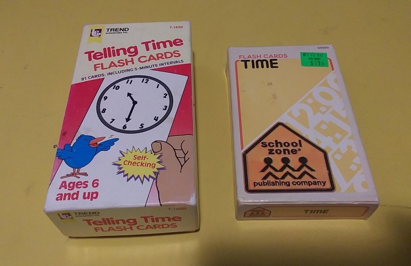 1984 School Zone Flash Cards TIME & 1985 Trend TELLING TIME