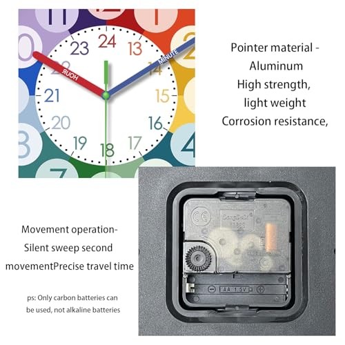 Learning Clock for Kids 8 Inch Silent Wall Clocks 8 Inch-1pcs Colorful2 gallery