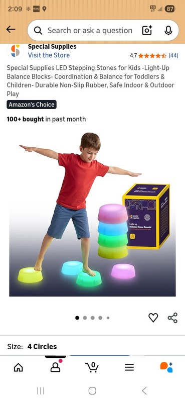 Special Supplies Liquid Gel LED Light-Up Stepping Stones -Fun Play! Set of 4 NEW