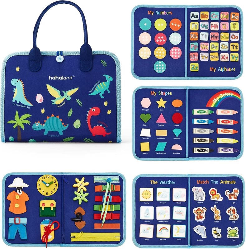 hahaland Busy Board Montessori Learning Toy Toddler Travel Activities gallery