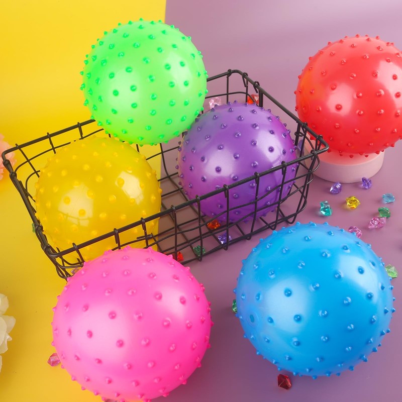 LOVEINUSA 8-Pack 7in Knobby Bouncy Sensory Spiky Balls Pump Kids Party Favors gallery