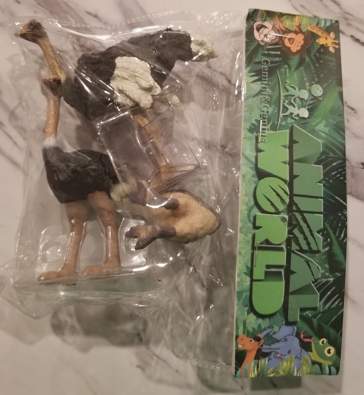 3Pcs Ostrich Figurine Realistic Wild Animals Ostrich Models – New (Open Bag)