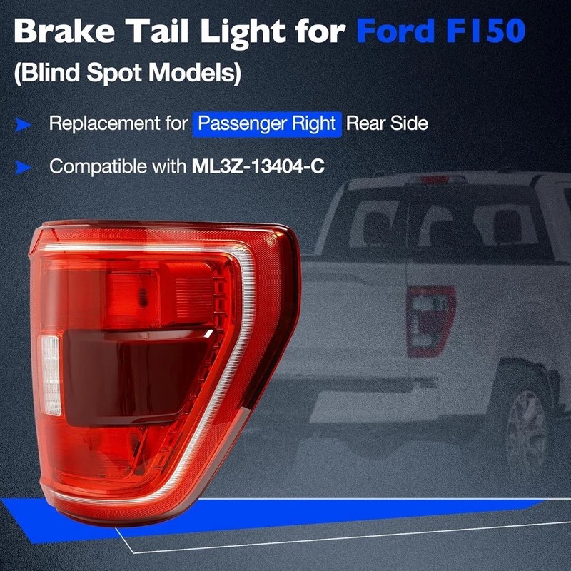 Tail Light with Blind Spot Compatible with 2021 2022 2023 Ford F150 XLT Rear ... gallery