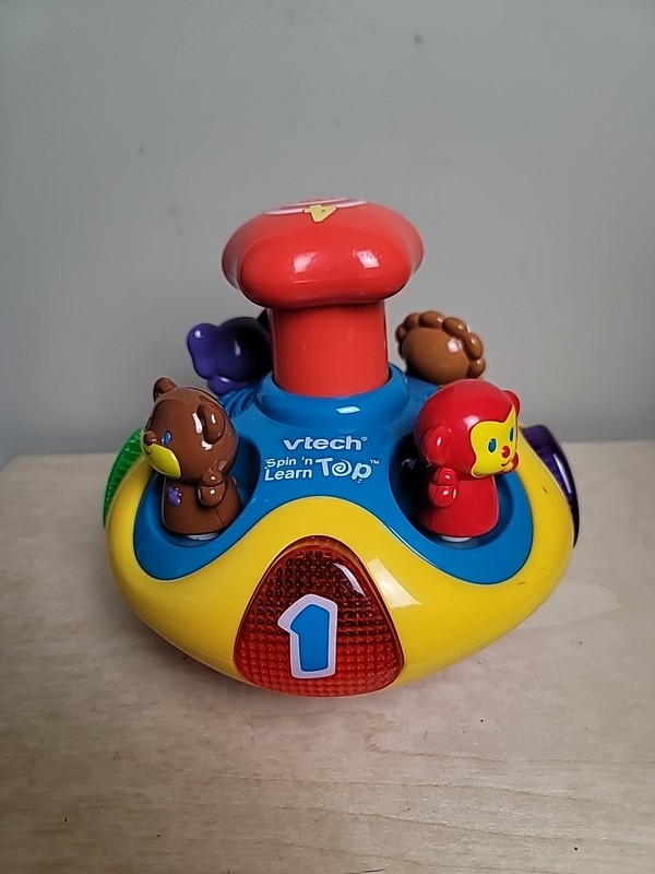 Vtech Spin ‘n Learn Top Learning Teaching Toy Animals & Numbers Colors Spintop