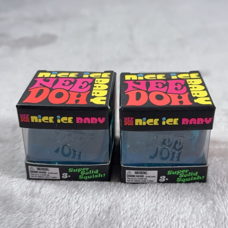 NeeDoh Nice Ice Baby 1”size – 2 Pack Sensory Toy NEW Blue & Blue NIB