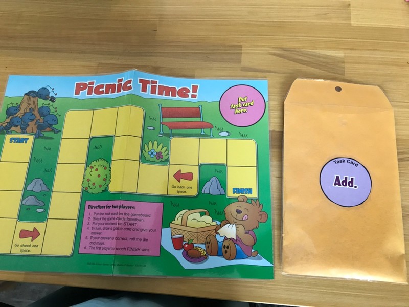 Picinic Time! Adding sets to 10 math teacher game resources kindergarten