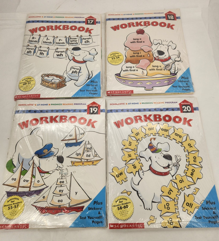 Scholastic At-Home Phonics Reading Program Workbooks 8-20 New Sealed + 4 Others gallery