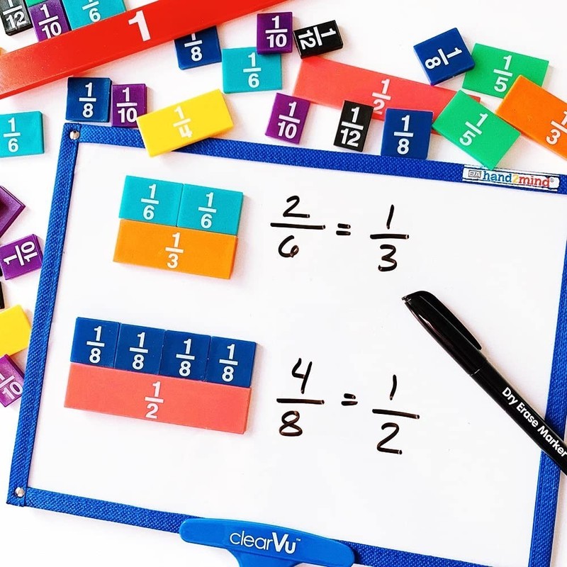 Durable Plastic Rainbow Fraction Tiles for Engaging Math Lessons - Set of 51 gallery