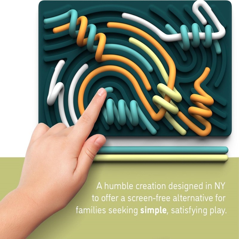 Kids Sensory Maze Toy Dual-Sided Silicone Pad with Colorful Rods Stress Relief