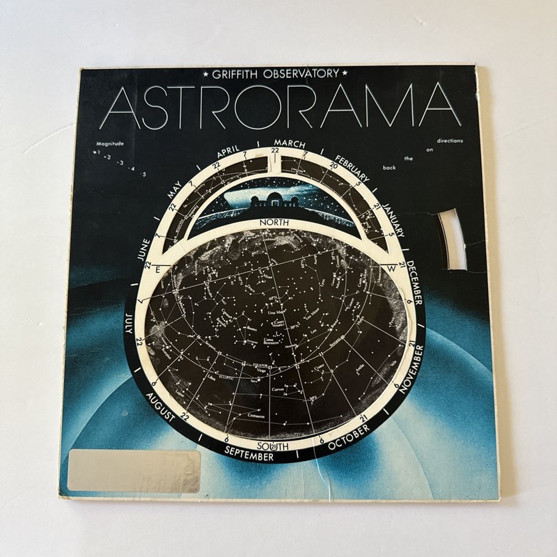 VTG Griffith Observatory Astrorama Sky/Star Astronomy Chart Los Angeles 1976