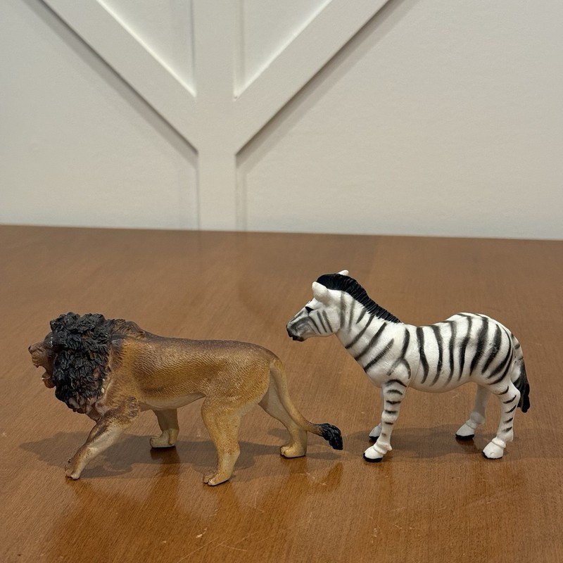 Safari Animals Figures Zoo Action Figure Play Set 4 Lion Zebra Leopard Gazelle gallery