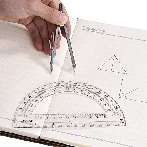 Geometry Math Set - Drawing Compass & 6 Inch Protractor for Students, Precision gallery