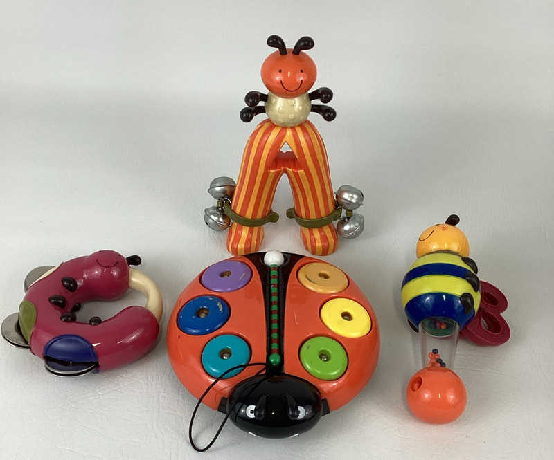 B. Toys Parum Pum Pum Bebop Band Rattles Tambourine Instrument Bugs Musical Lot