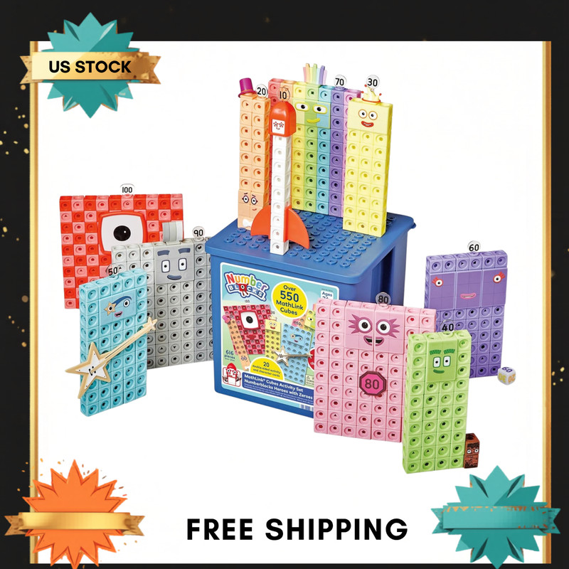 NEW hand2mind Numberblocks Heroes with Zeroes MathLink Cubes Activity