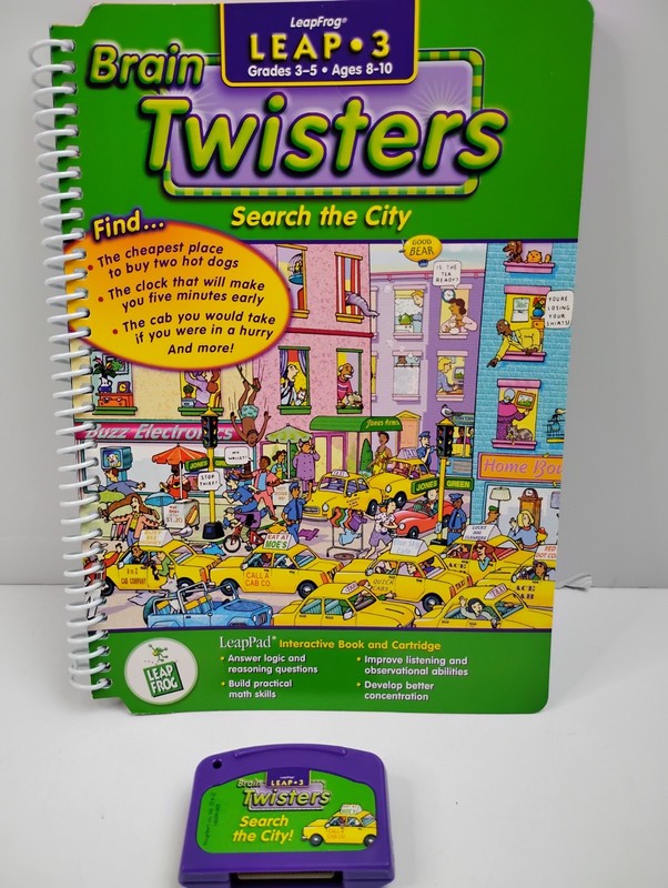 Leap Frog Leap 3 Brain Twisters “Search The City” Book & Cartridge