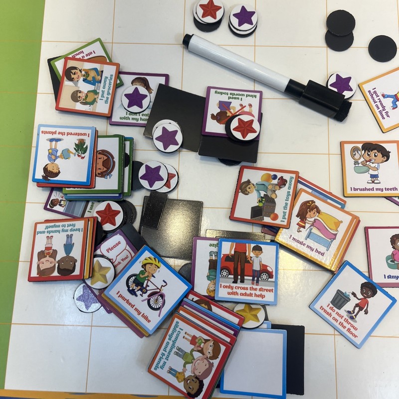 Kids Behavior Reward Chart - 63 Chores as Potty Train, & More. “Thick Magnetic” gallery
