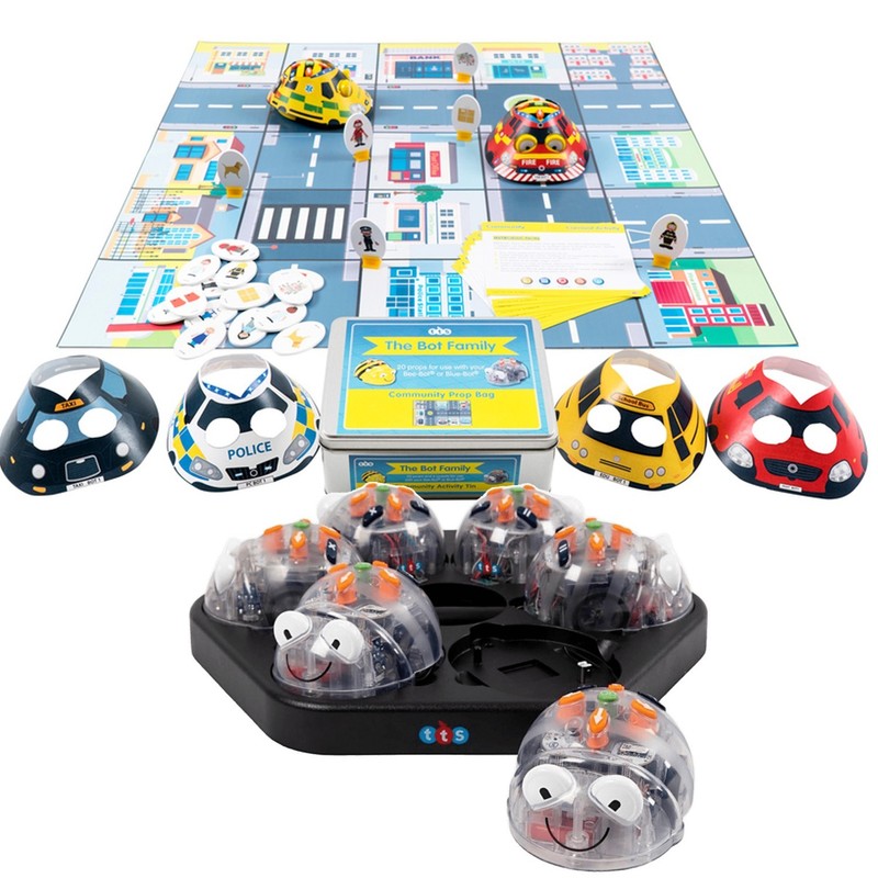 Blue-Bot Coding Robot Class Pack +People Who Help Us Mat, Community Activity Tin