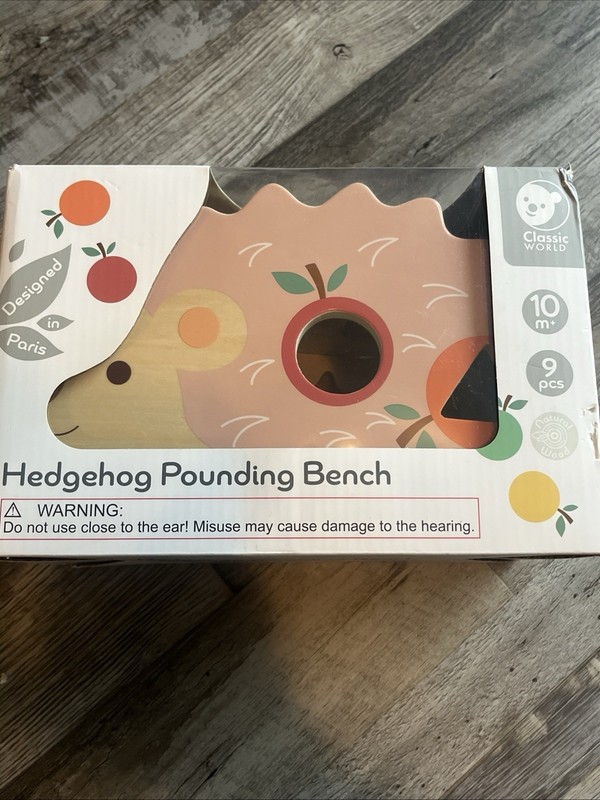 Classic World Hedgehog Wooden Pounding Bench Educational Musical Toy for 10 Mo gallery