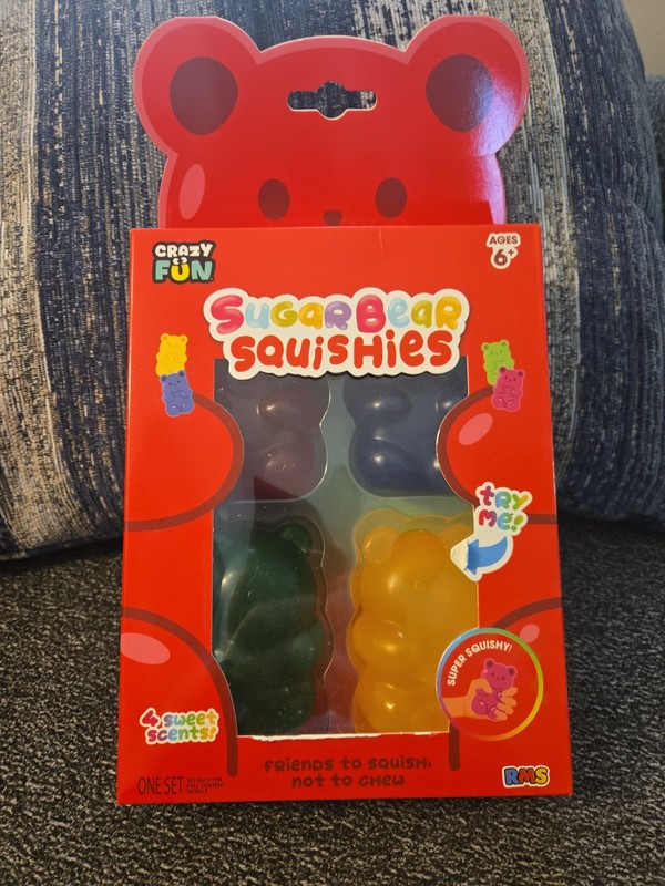 Viral Crazyfun Sugar Bear Squishies Scented 4 Pack Set Squish Toy RMS NEW
