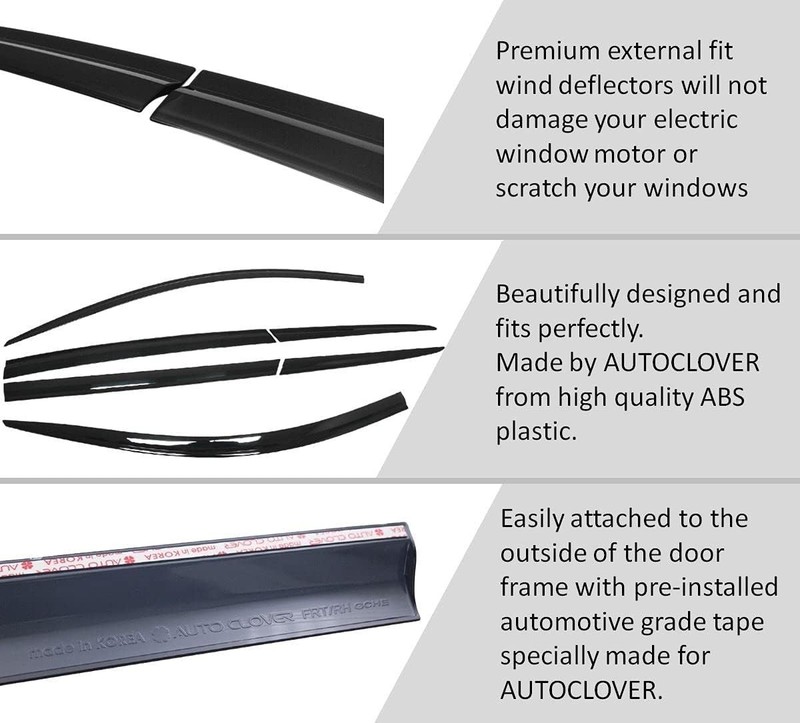 Autoclover Tape-On Rain Guards Window Visors 6 Pc Set For Toyota Rav4 2019 2020 gallery