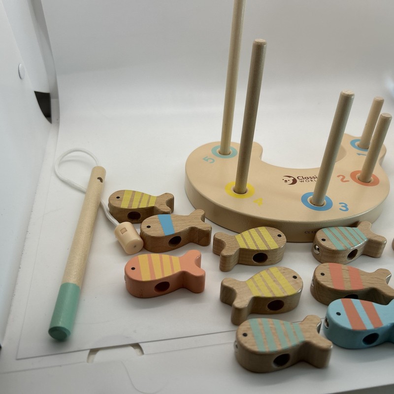 Classic World Toys - Wooden Magnetic Fishing Game Counting gallery