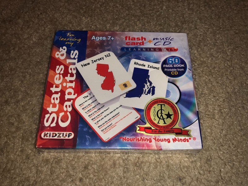 Kidzup I’m Learning My States and Capitals Flash Cards and Music CD *NEW/SEALED*