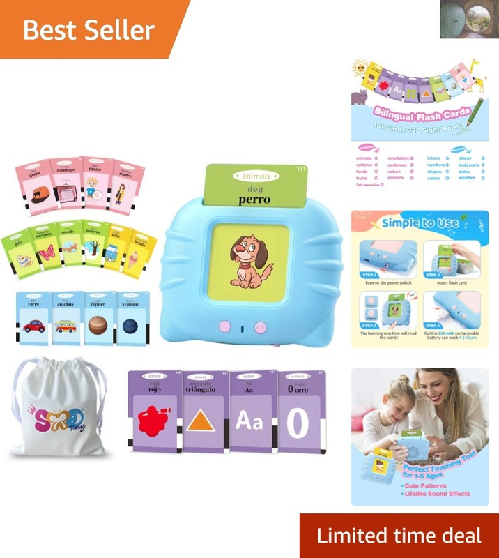 Educational Bilingual Flash Cards for Kids – Spanish/English Themes Ages 2-8