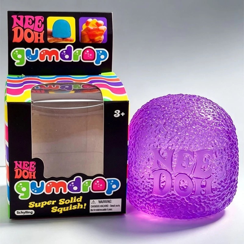 Nee Doh Gumdrop Super Solid Squish Needoh Gum Drop Purple RARE