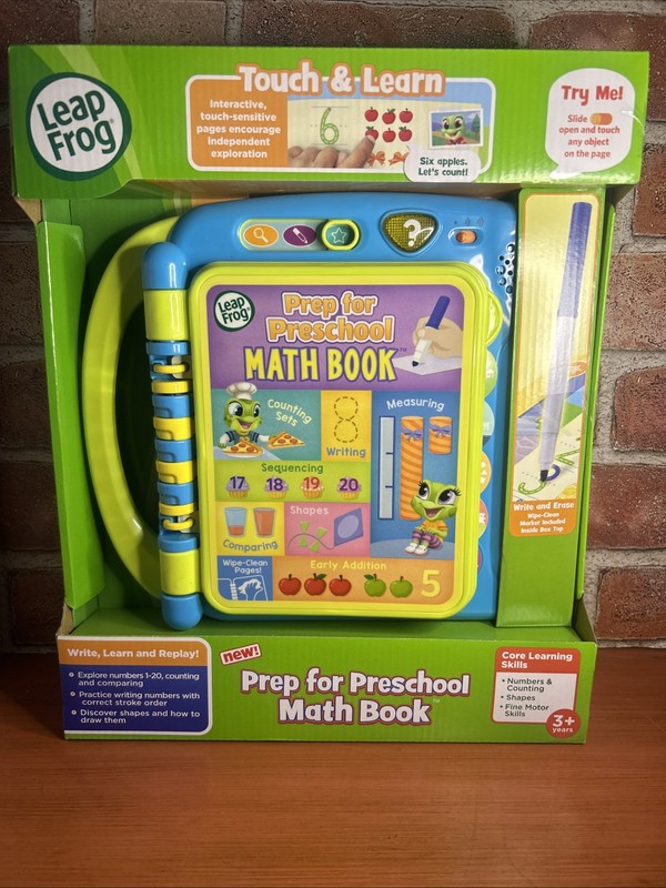 LeapFrog Prep for Preschool Math Book Core Learning Skills Interactive Toy New