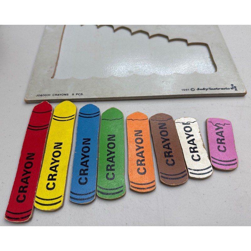 Vintage Crayon Puzzle Judy Instructo 1981 Wooden Color Matching Toy gallery