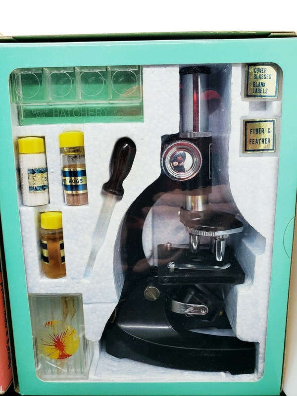 1970s Vintage Tasco Deluxe Zoom Microscope Kit w/ Specimen Samples Slides & Box gallery