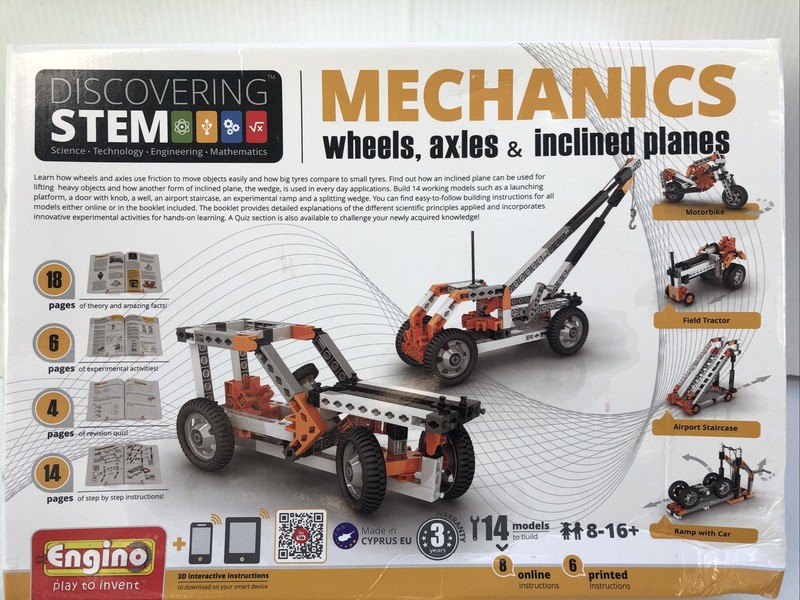 Elenco Electronics Engino STEM Wheels, Axles & Inclined Planes