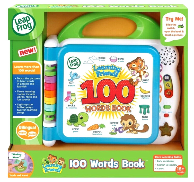 Leapfrog Learning Friends 100 Words Bilingual Book Toddlers Kids Leap Frog NEW