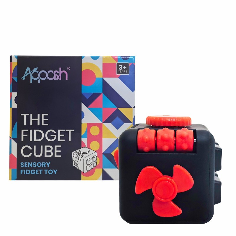 Fidget Cube 9-in-1 Ultimate Sensory Fidget Toy for Stress&Anxiety Relief[BlkRed]