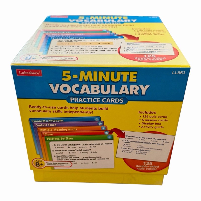 Lakeshore 5 Minute Vocabulary Practice Cards LL863, 8+ Homeschool Elementary EUC gallery