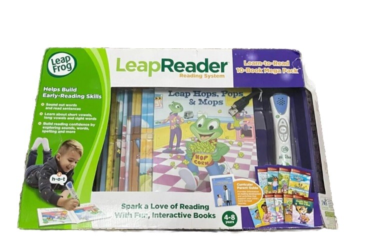 LEAP FROG LeapReader Learn to Read System 10 Book Bundle New/Damaged Box