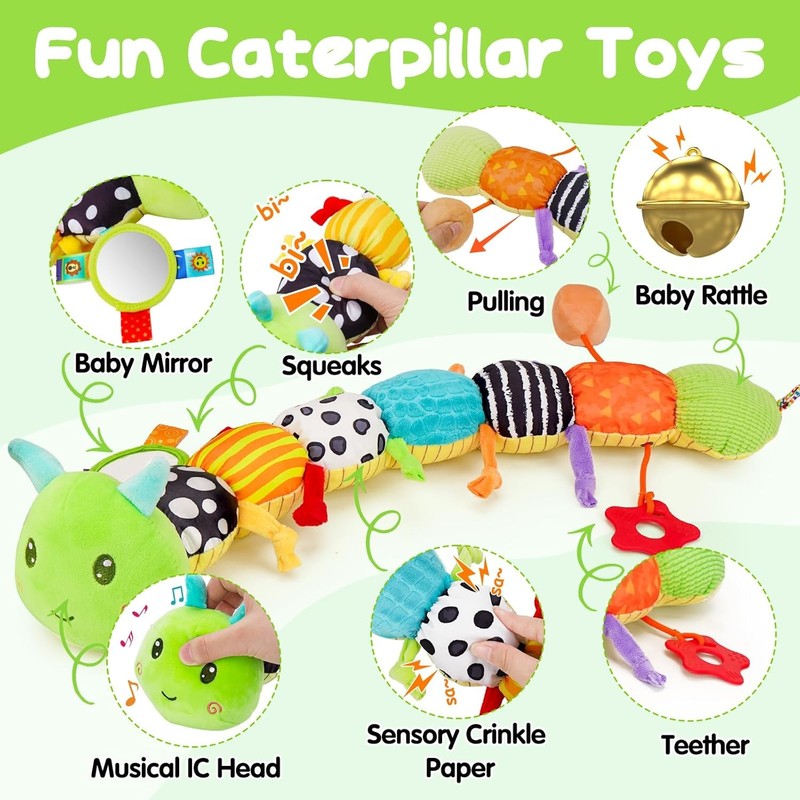 Baby Toys 0-3-6-12 Months, New Born Baby Boy Girl Gifts, Tummy Time Toys with Ba gallery