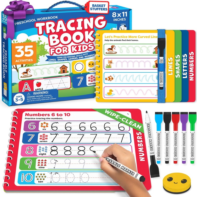 Preschool Learning Activities – Letter Tracing Books for Medium, Multicolor