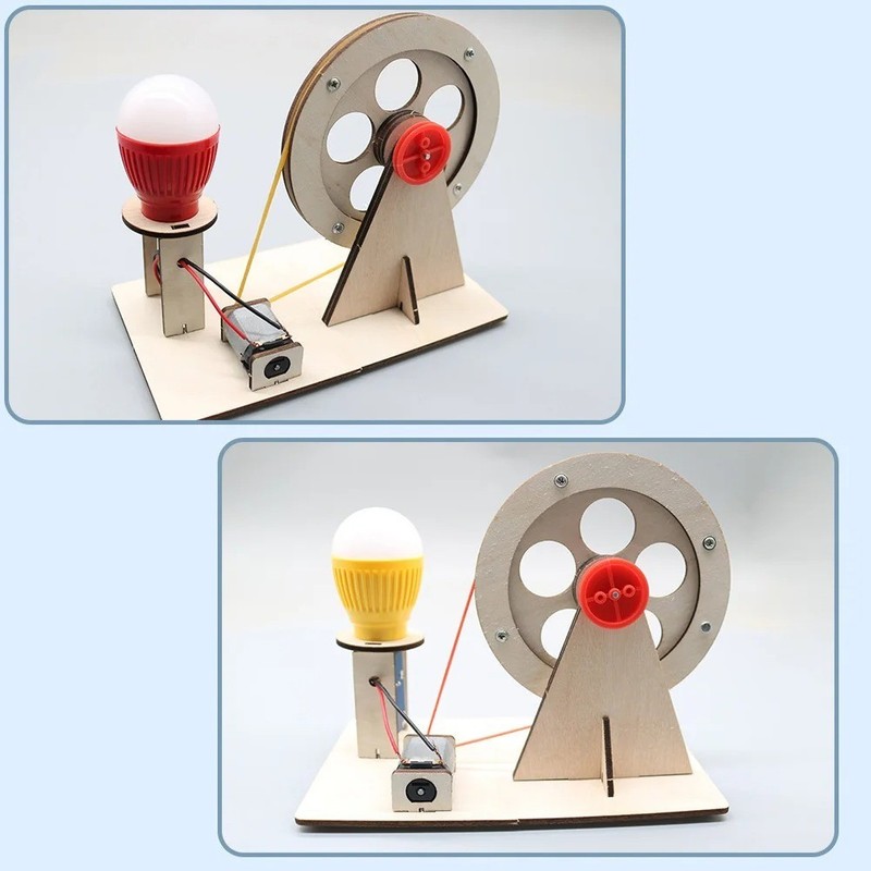 Funny DIY Mini Hand Crank Generator DIY Science Experiment Kit & Education Model gallery