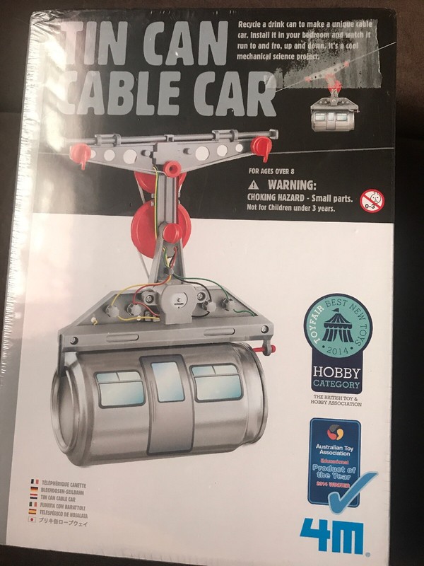 Educational Tin Can Cable Car Project Hobby Kids Science Mechanic Kit DIY gallery