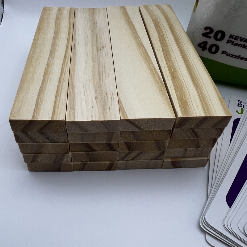 Brain Builders Junior Wooden Planks STEM Building Educational Toy w Cards Case gallery
