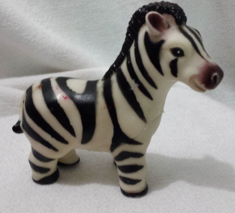Zebra Squeezy Plastic Vinyl Toy Safari Animal Zoo Animal 3″ Tall Tub Toy 2008